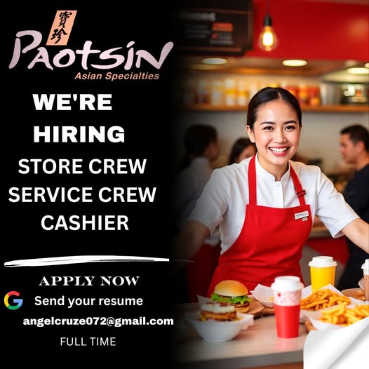 Hiring Service Crew – restaurant